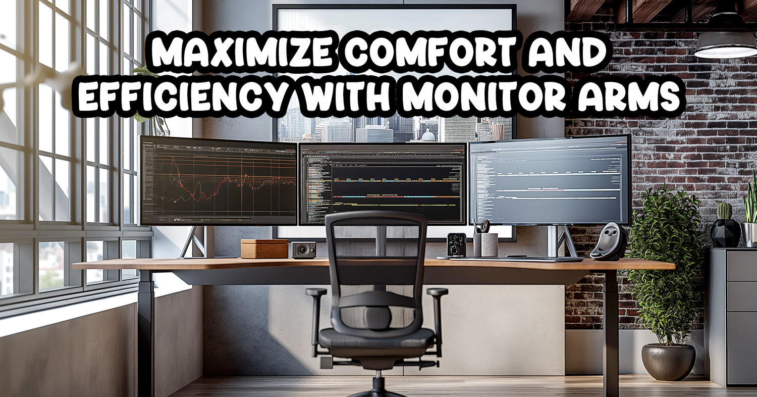 Modern ergonomic workspace with multiple monitor arms maximizing efficiency in Singapore.