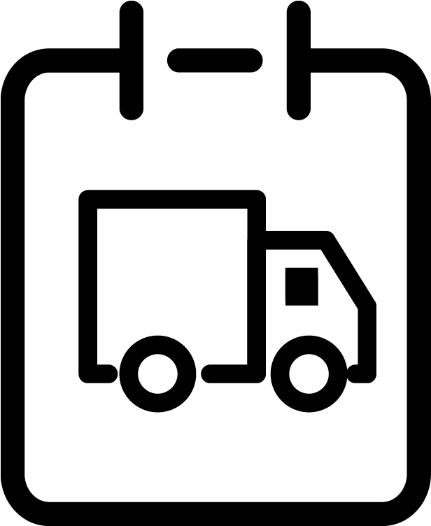 Flujo delivery truck on a calendar icon