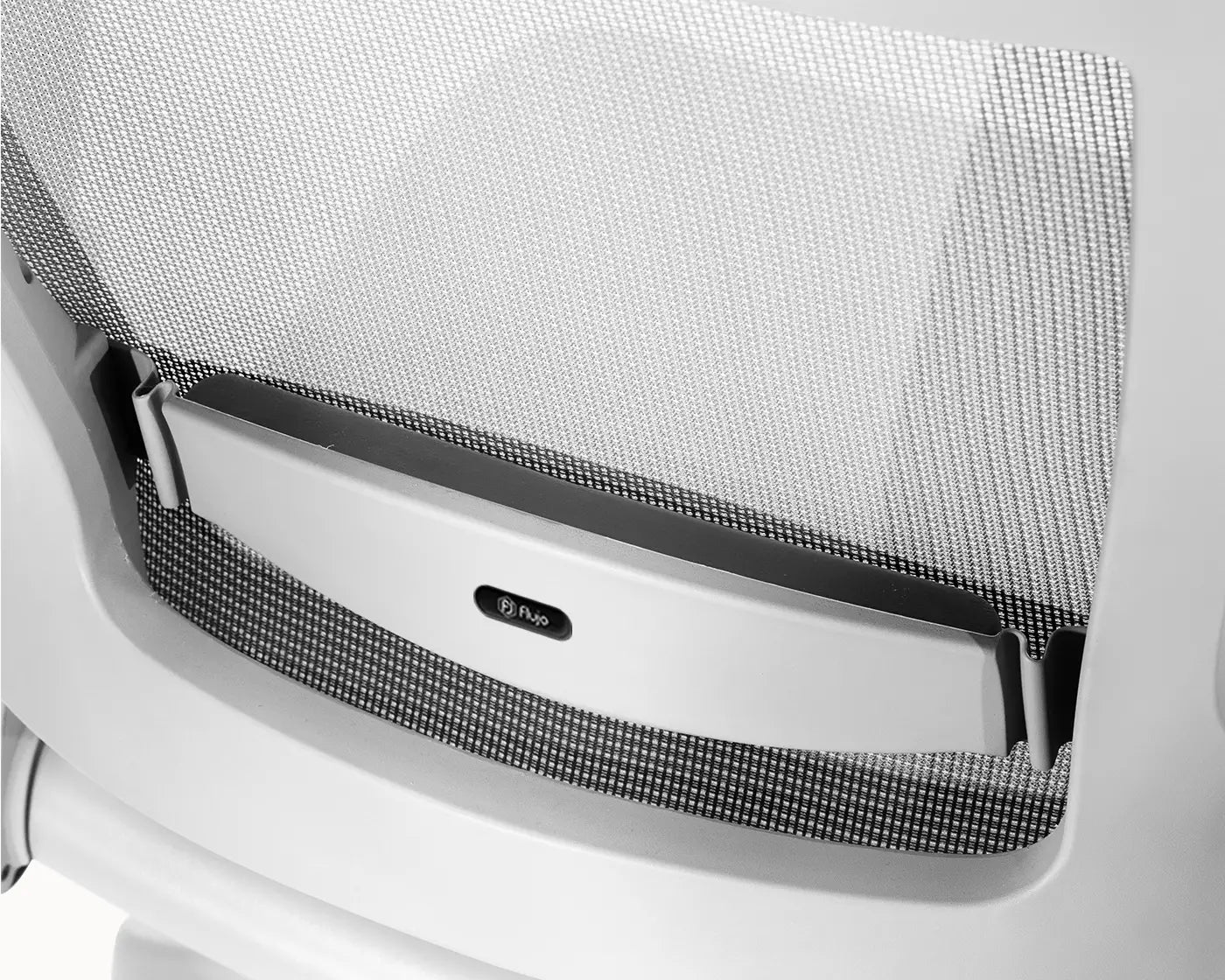 Back view showing the lumbar support of the Flujo Angulo Ergonomic Chair.