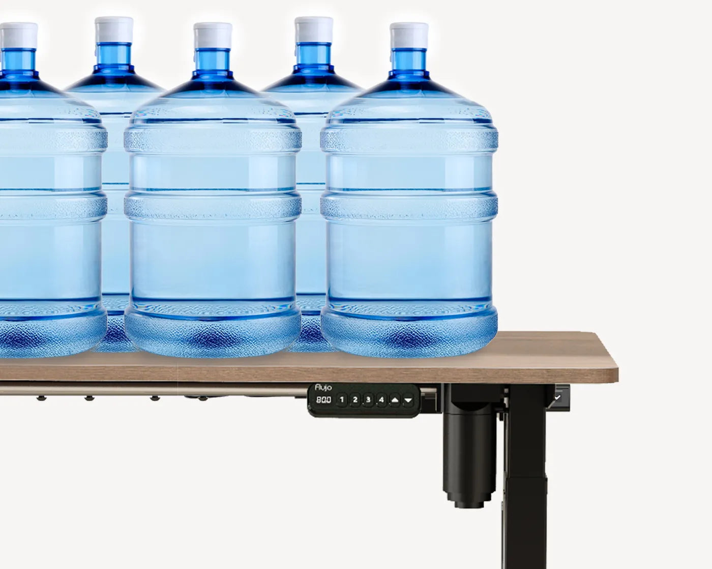 Flujo SmarTrax Standing Desk showcasing its robust design and high load capacity.