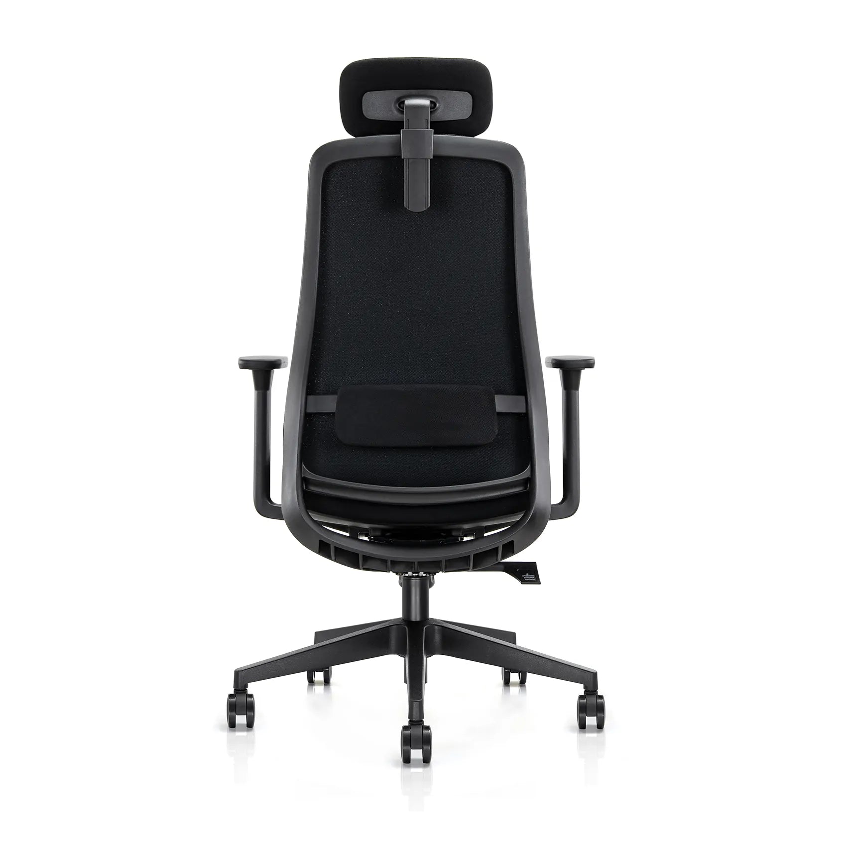 Back view of upholstered Virel office chair