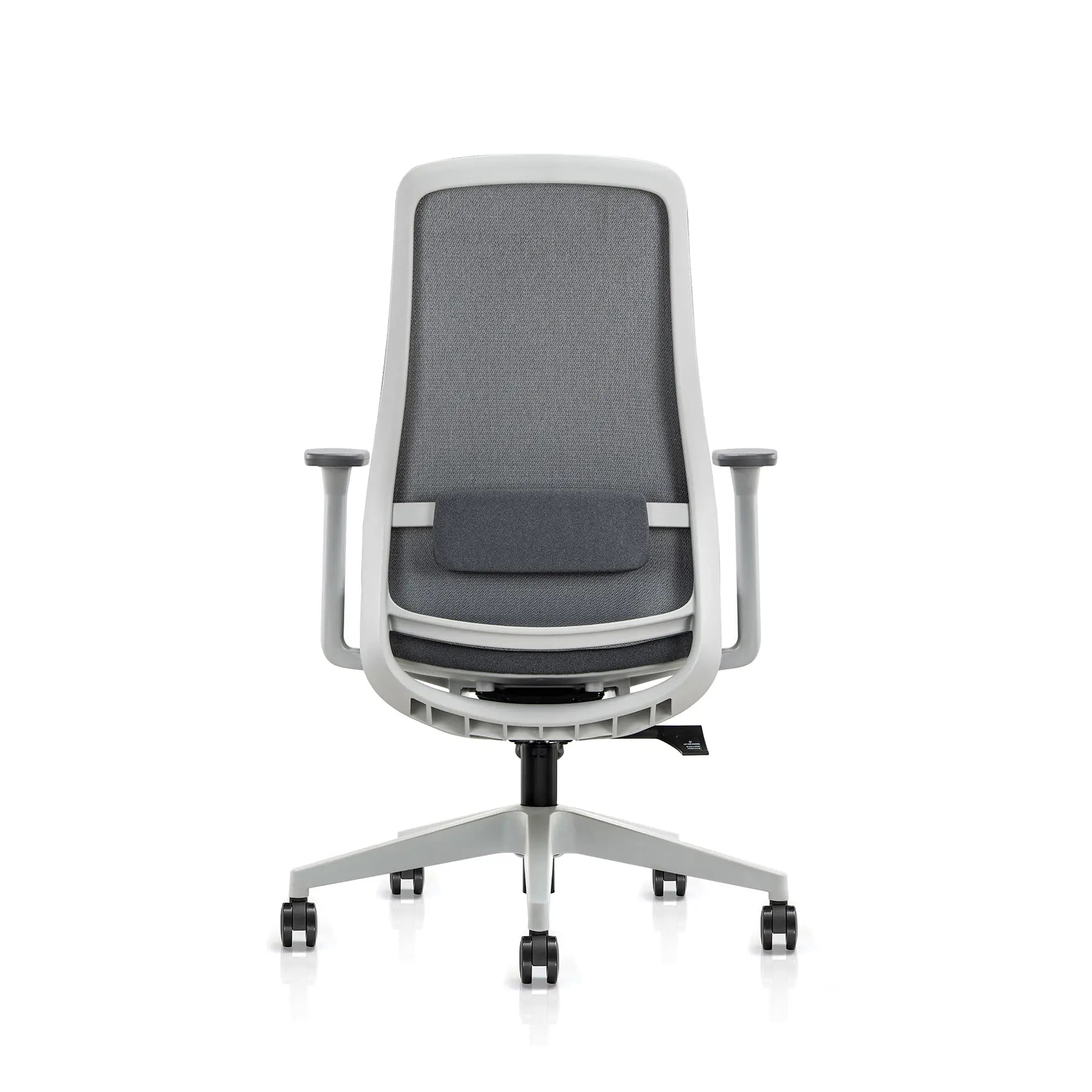 Back view of upholstered Virel office chair