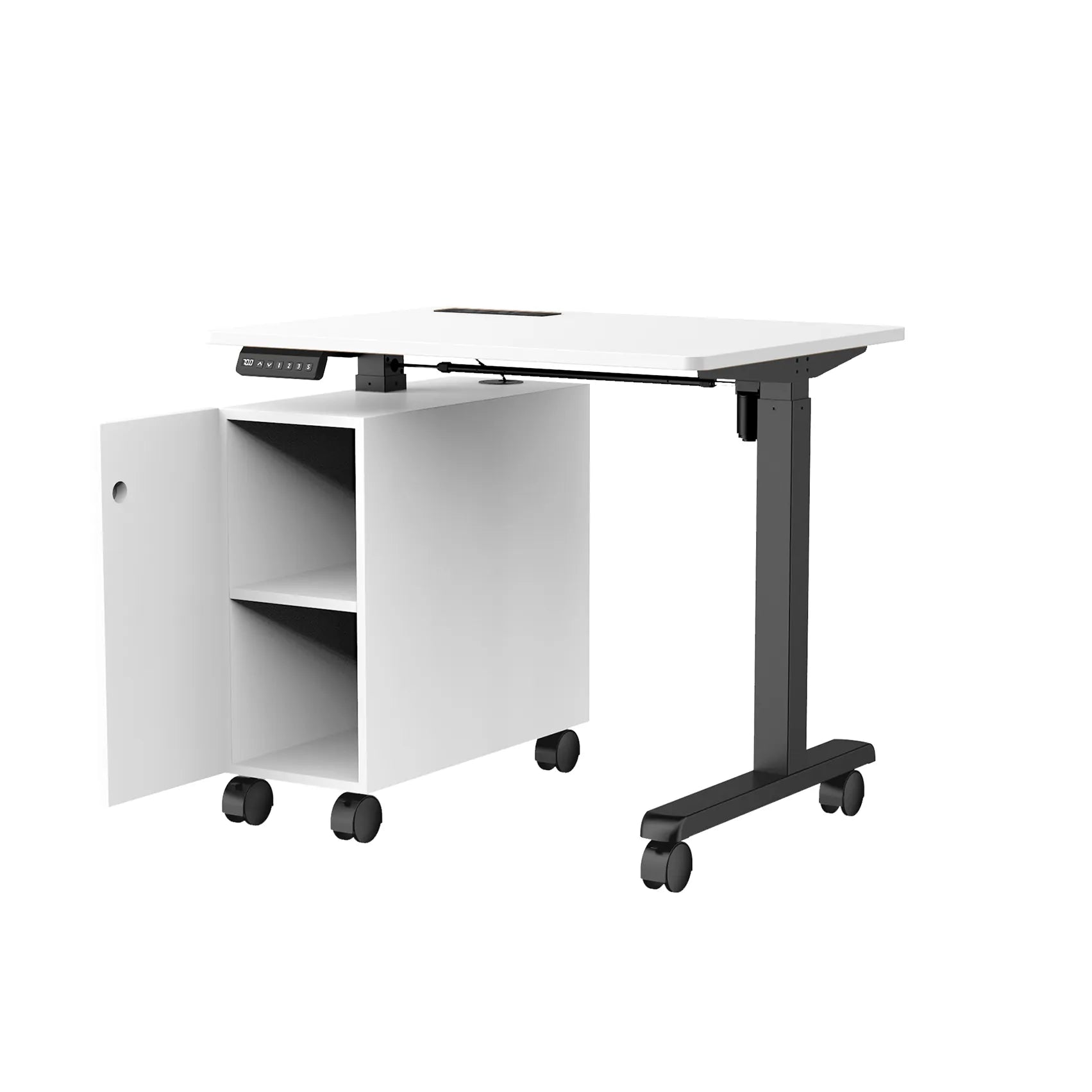 Adjustable desk for teachers and classroom use with ergonomic height control