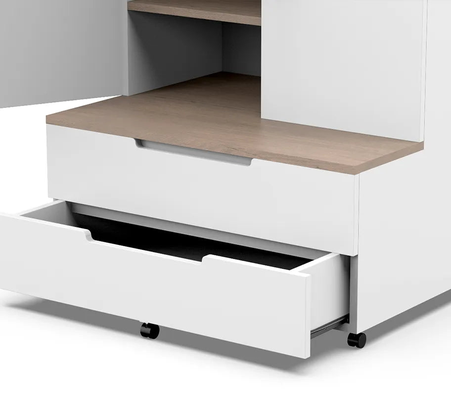 Discovery Storage Hub with adjustable shelving, providing versatile storage options for various items in modern learning environments.