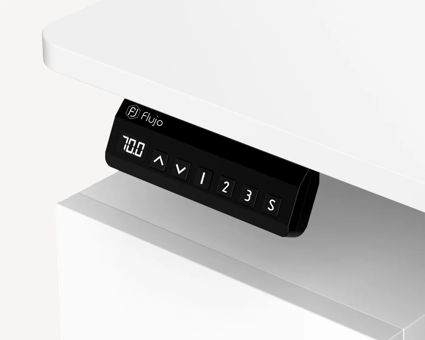 Electric standing desk control panel with smart height adjustment system