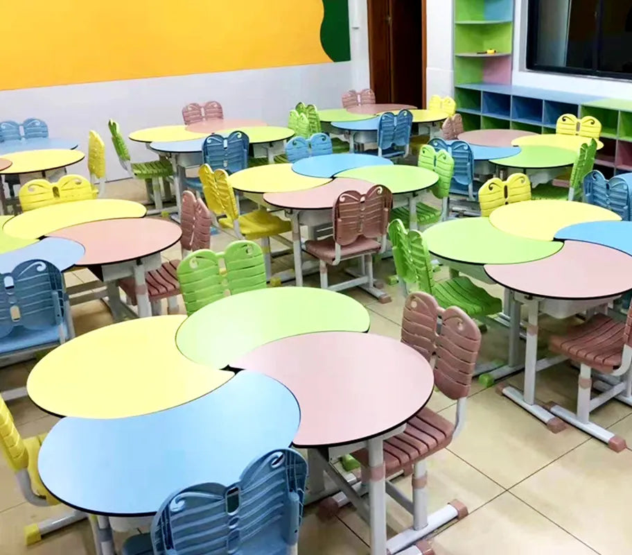 ErgoForm Study Desk SD002 in a Singapore classroom, promoting healthy posture and organized learning.