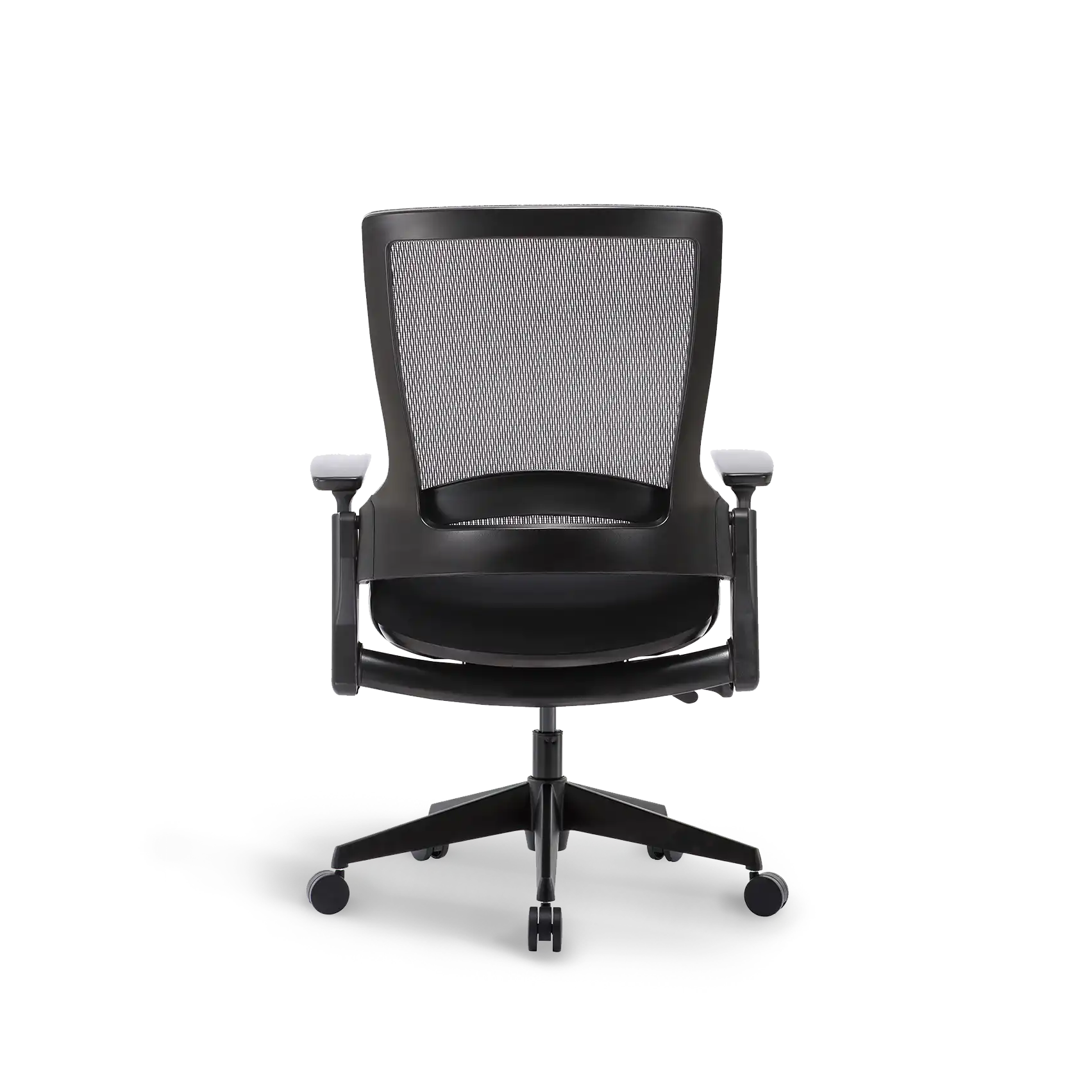 Flujo Angulo office chair with breathable mesh back and headrest in black