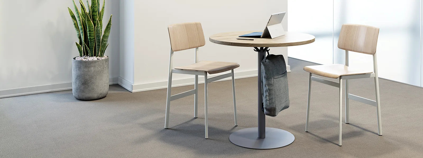 Cozy workspace setup with Flujo Camille table in Singapore.