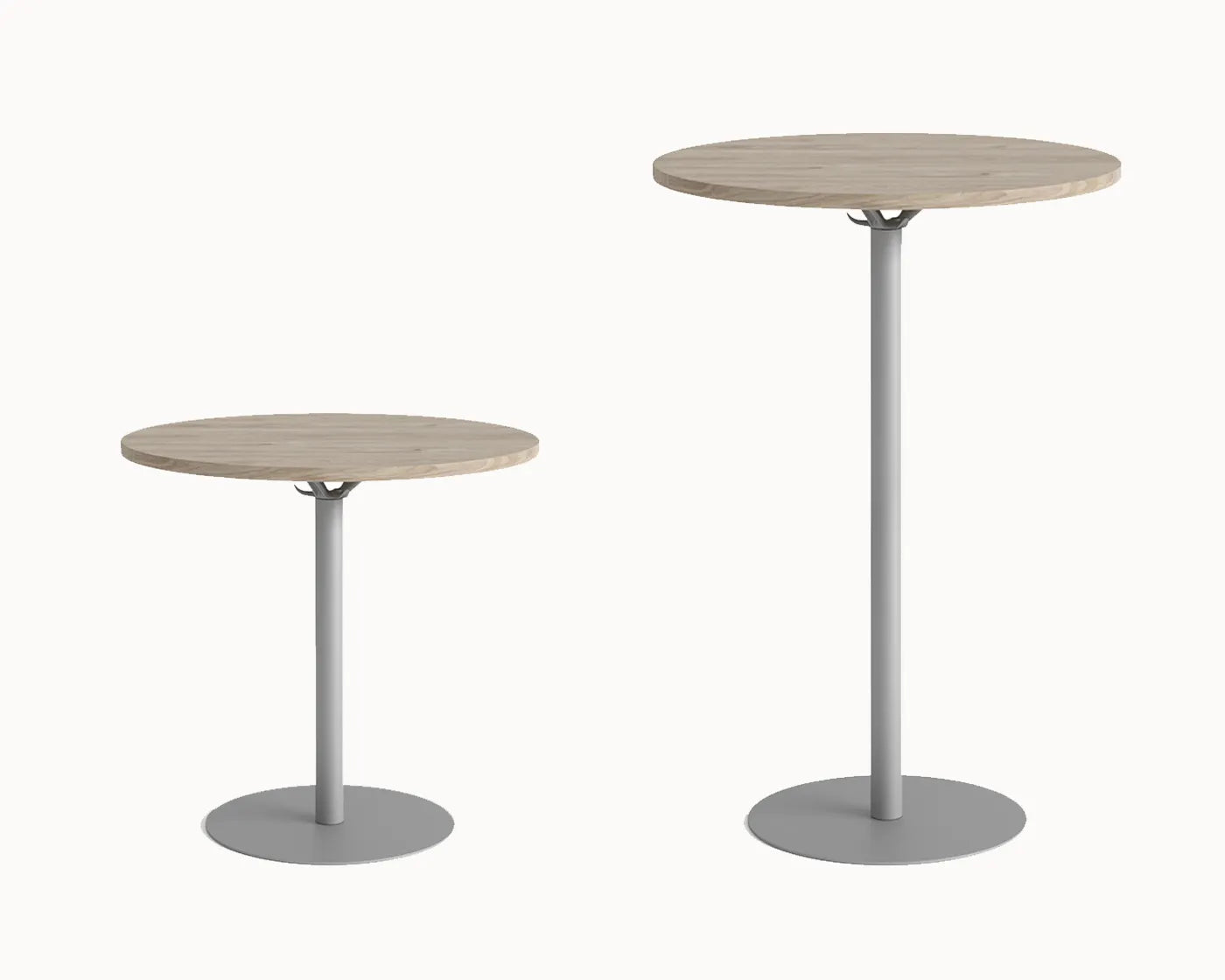 Flujo Camille low and high table comparison, showcasing versatility for Singapore interiors.