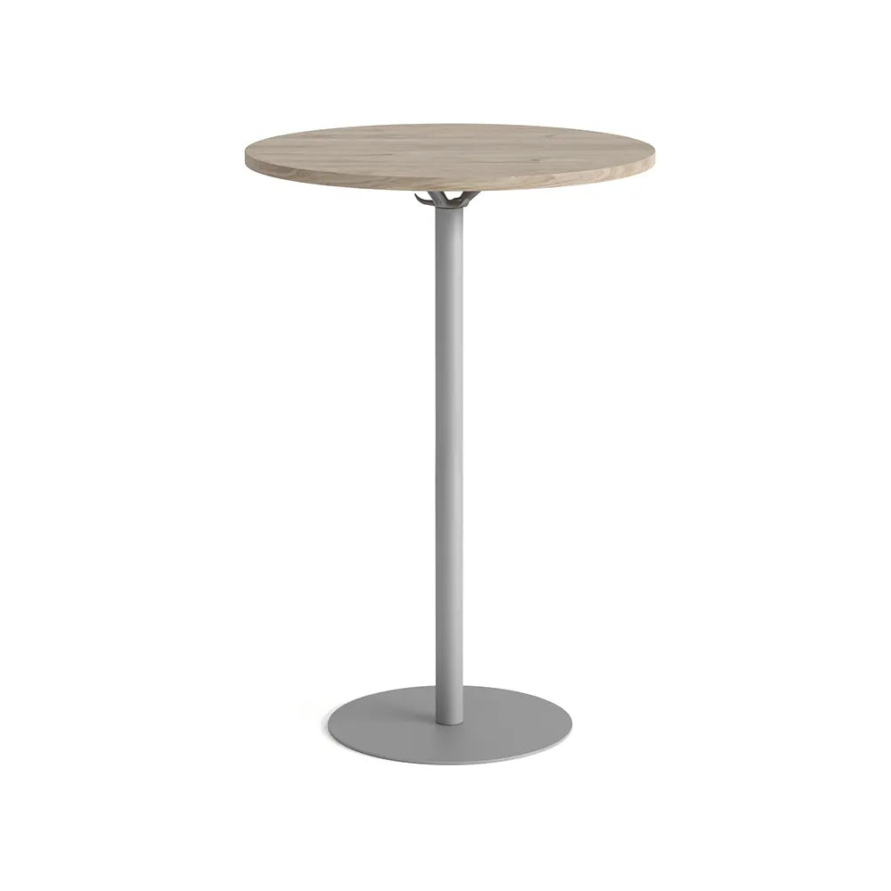 Flujo Camille high round wooden table for sleek and versatile setups in Singapore.