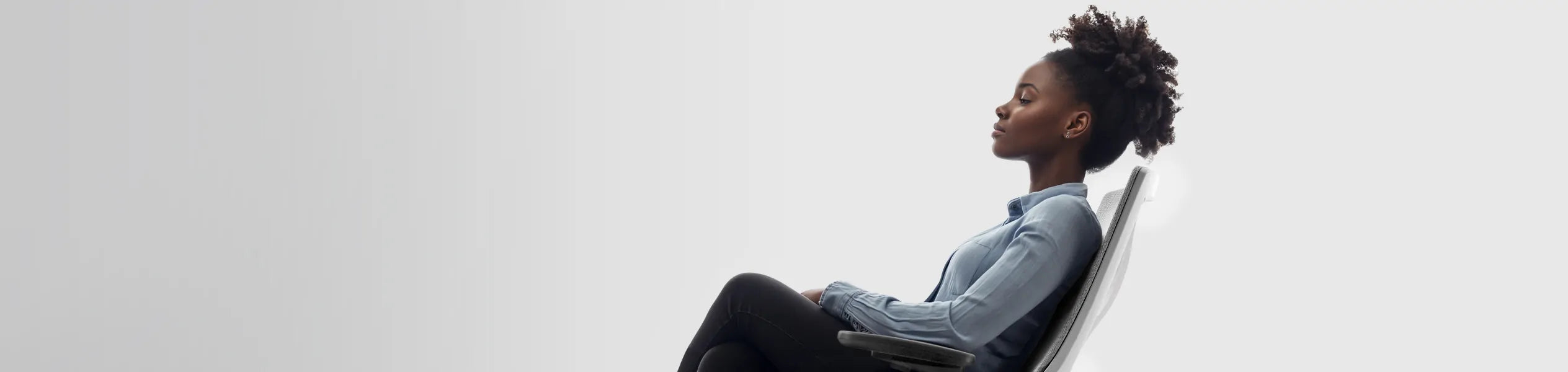 Ergonomic chair collection banner by Flujo, linking from office chairs category to ergonomic chairs in Singapore.