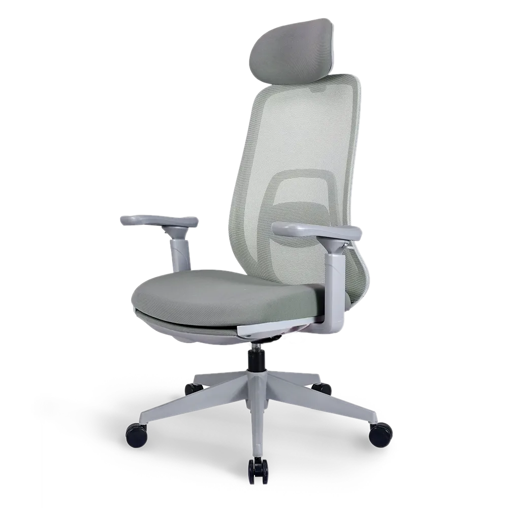 Flujo Pluto Ergonomic Chair with adjustable headrest and armrests, designed for superior comfort in Singapore office environments.