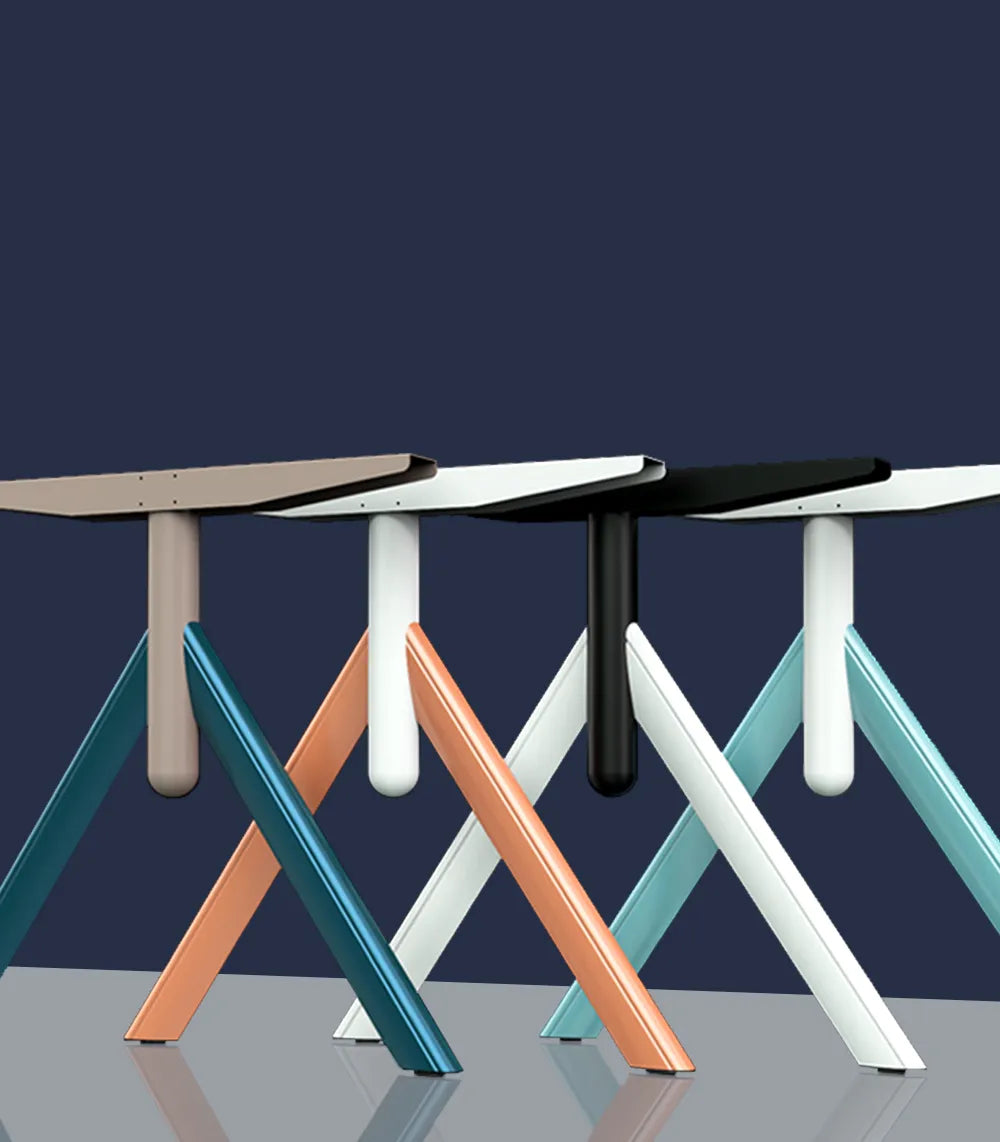 Flujo TriFlex desk setup with monitor and accessories banner