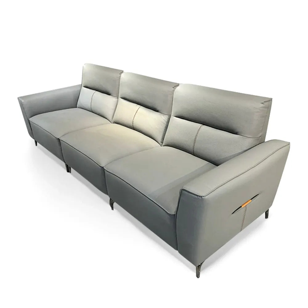 Nova Lounger 4-Seater – large modern faux leather sofa with metal frame, ideal for spacious homes and offices in Singapore.