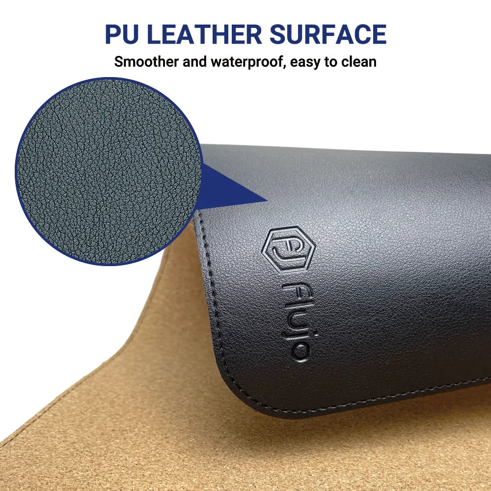 Close-up of the PU leather surface of an under desk organizer, highlighting its smooth, waterproof, and easy-to-clean features in Singapore.