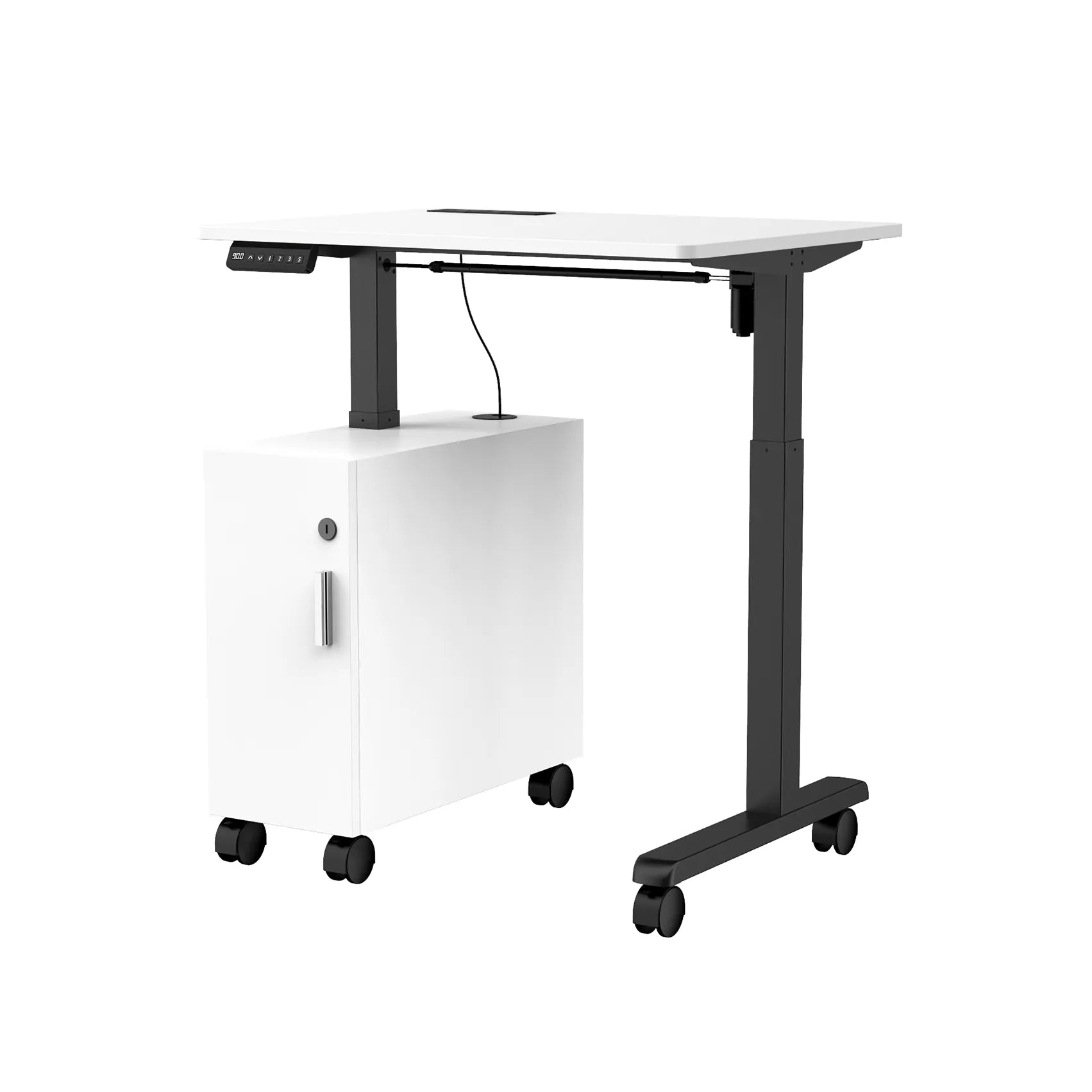 Standing desk Singapore mobile design with compact structure and smooth movement