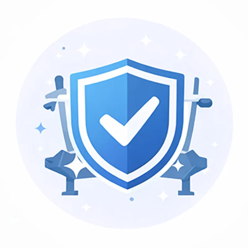 Durable office chair with reinforced metal frame, shield symbolizing long-lasting strength