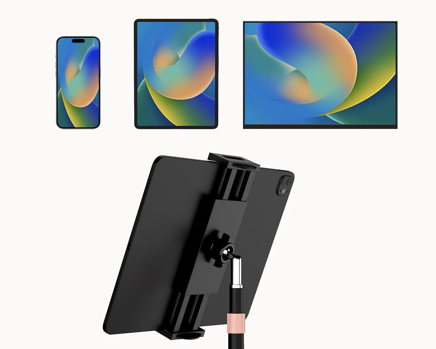 Flujo S8 Portable Monitor Stand with Clip Cradle - Device Compatibility