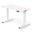 Minimalist white SmartAxle Ergonomic Standing Desk with a spacious tabletop and digital height adjustment control panel for a modern and healthy workspace