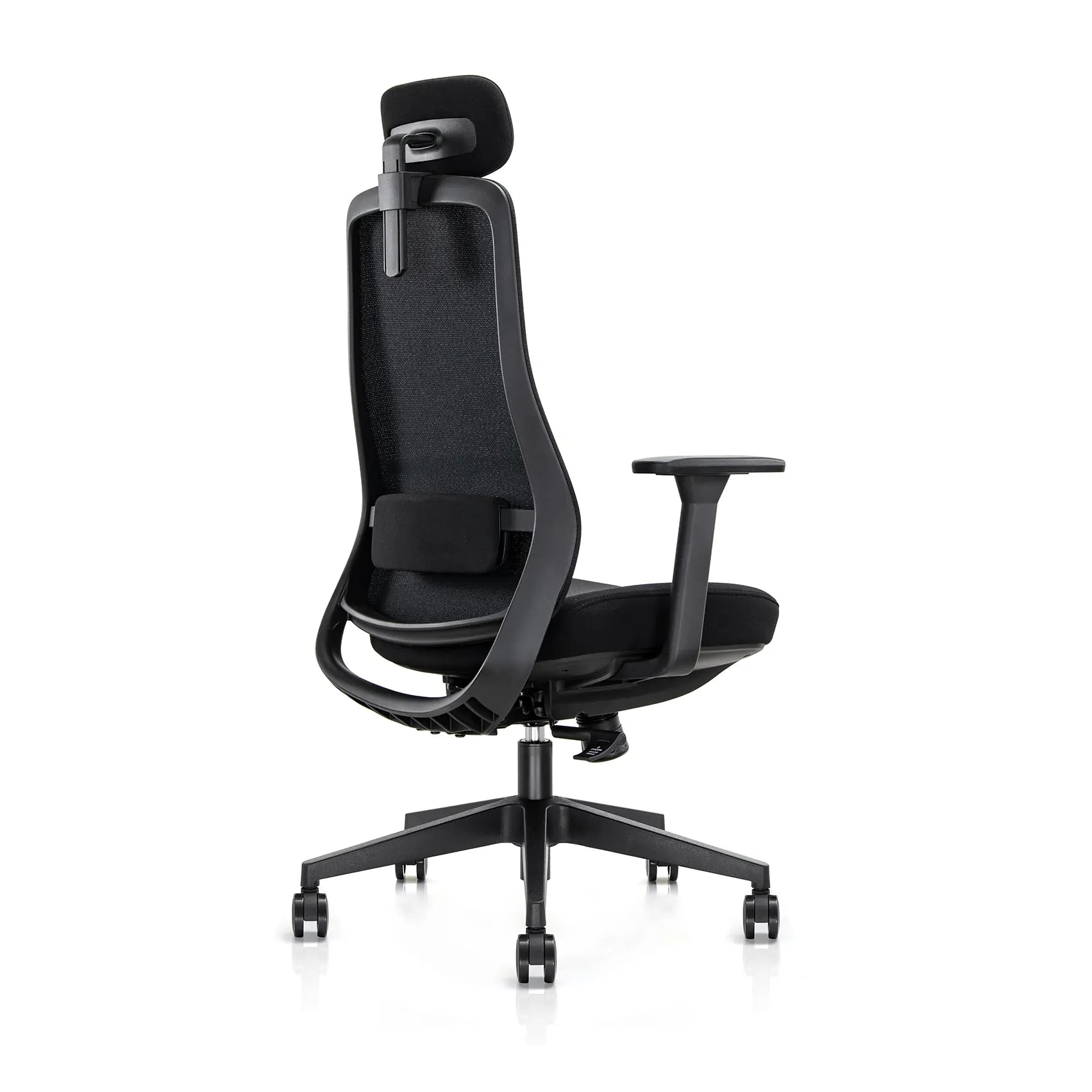 Back view of upholstered Virel office chair
