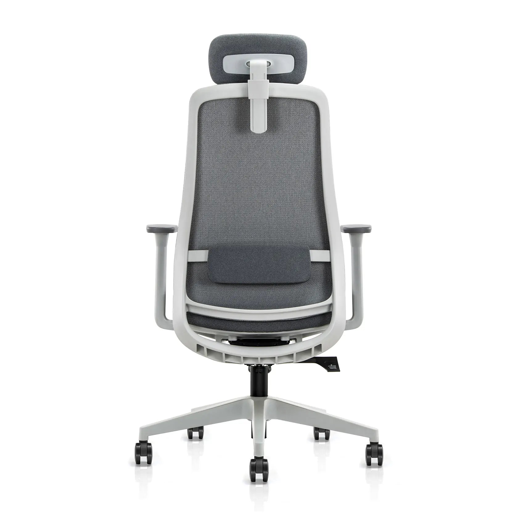 Back view of upholstered Virel office chair