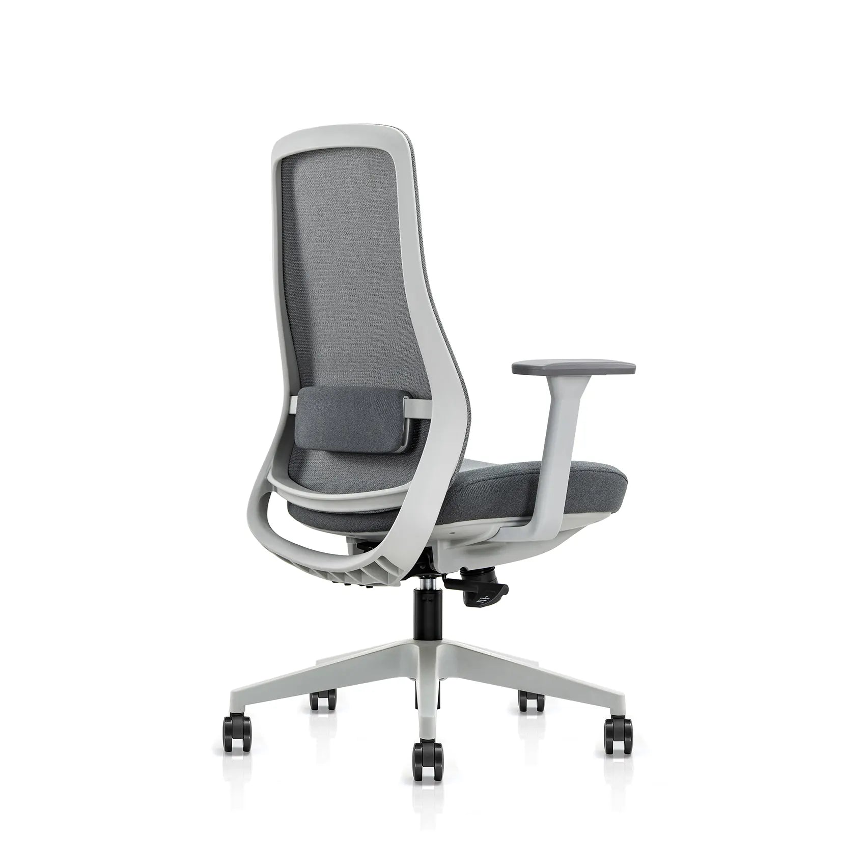 Back view of upholstered Virel office chair