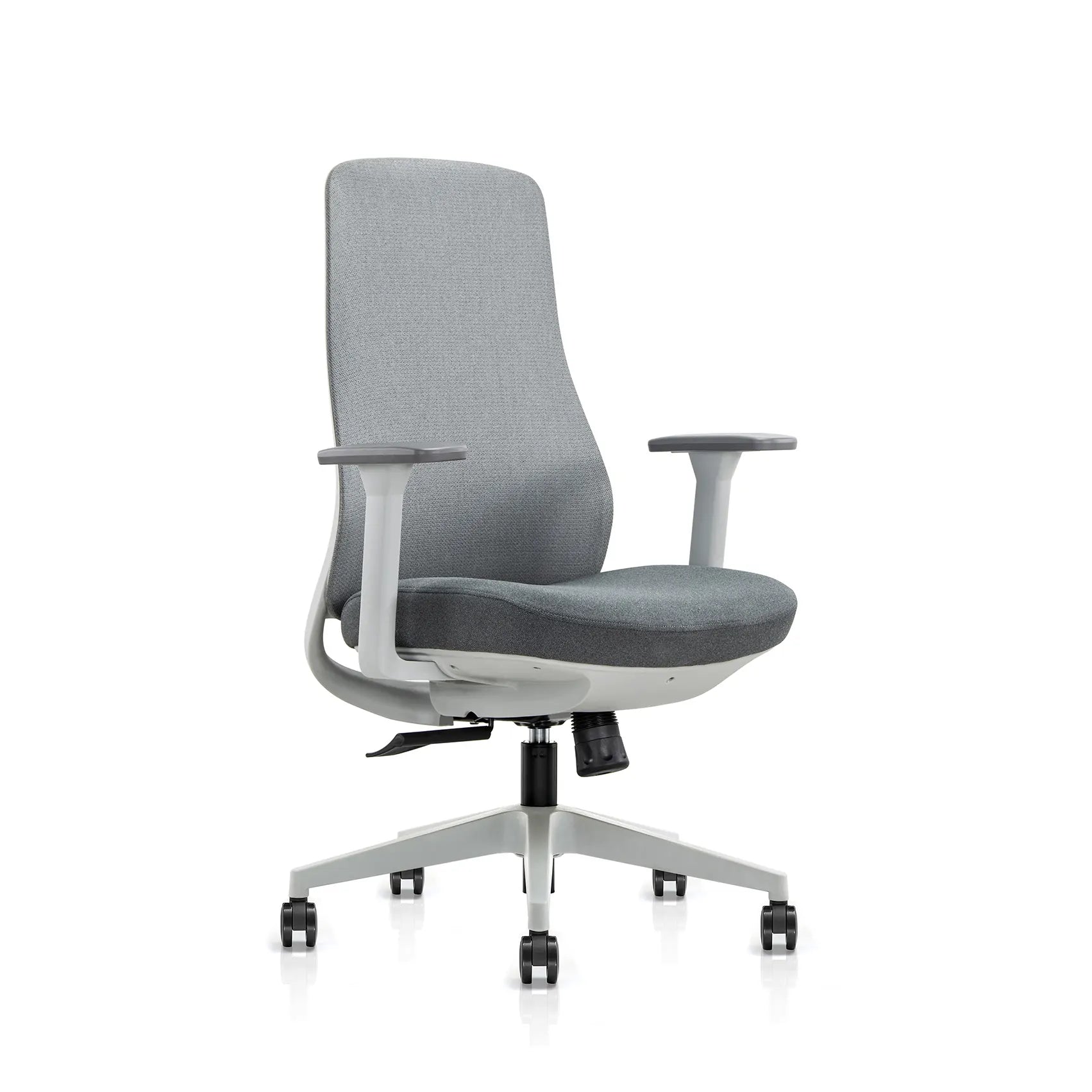 Side view of Virel modern fabric office chair