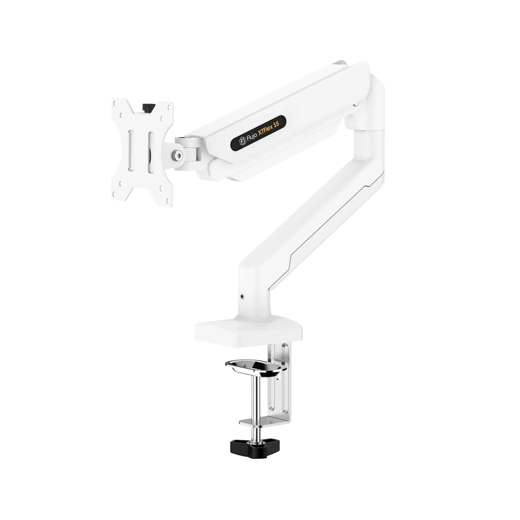 XTFlex S5 Monitor Arm in White, an adjustable and sturdy solution for ergonomic monitor positioning.
