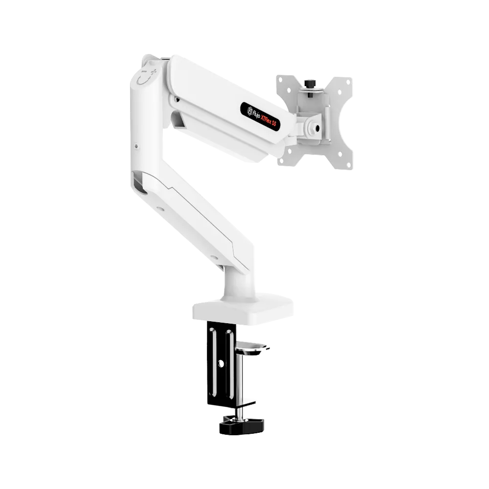 XTFlex S5 Monitor Arm in White, an adjustable and sturdy solution for ergonomic monitor positioning.