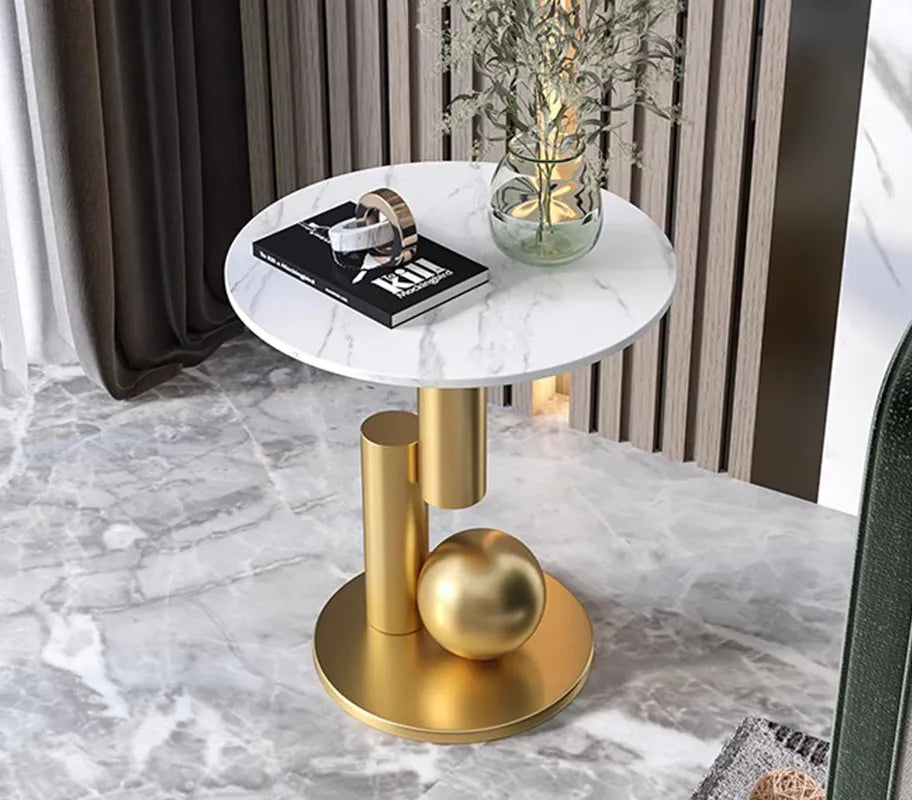 Alva Side Table featured in a modern bedroom setup, offering elegant utility for Singapore homes.