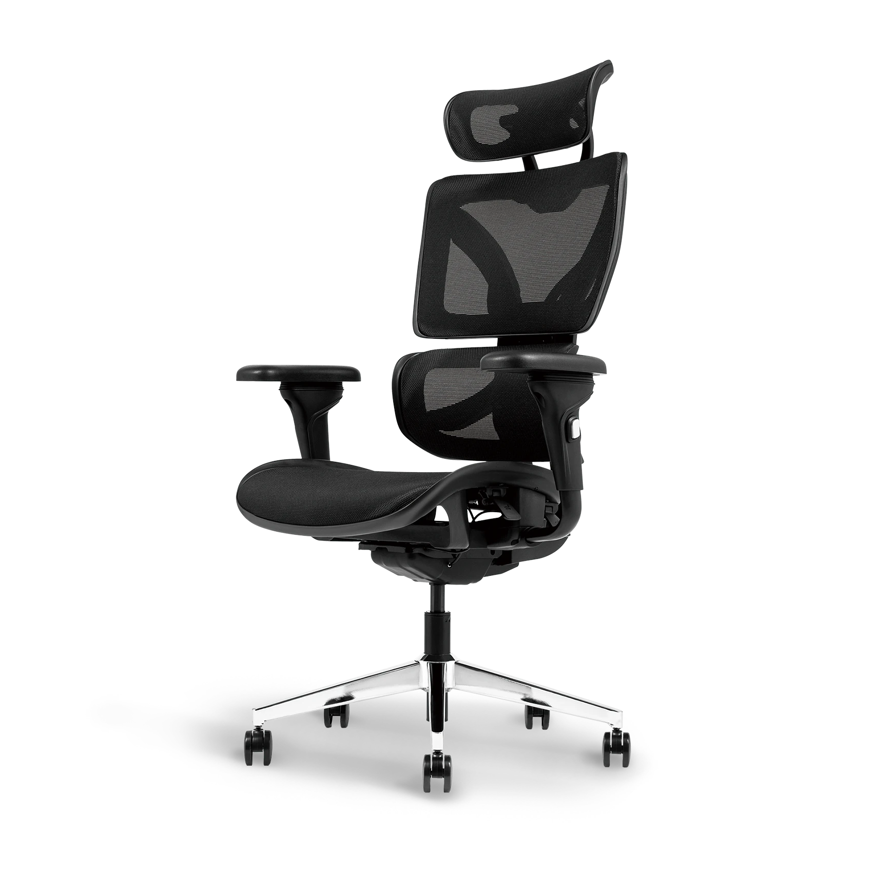 Ayla Ergonomic Chair in sleek black design offering advanced lumbar support and adjustable armrests for superior comfort.