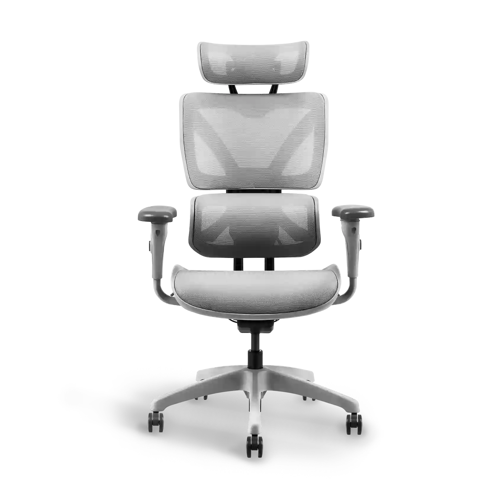 Ayla Ergonomic Chair Grey, emphasizing the modern design and ergonomic shape for optimal office comfort.