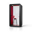 Side view of Flujo Acoustic Phone Booth, highlighting its minimalist and functional design for office spaces.