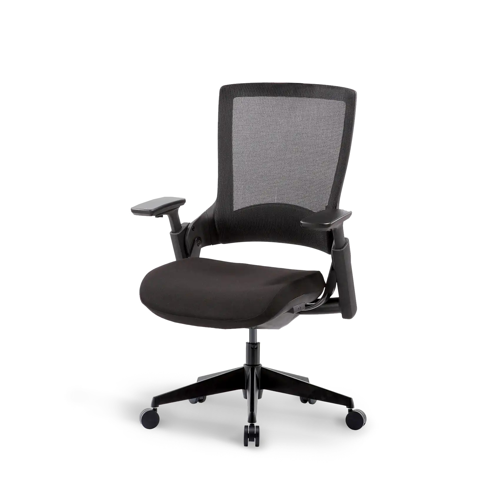 Flujo Angulo ergonomic office chair in black with adjustable armrests