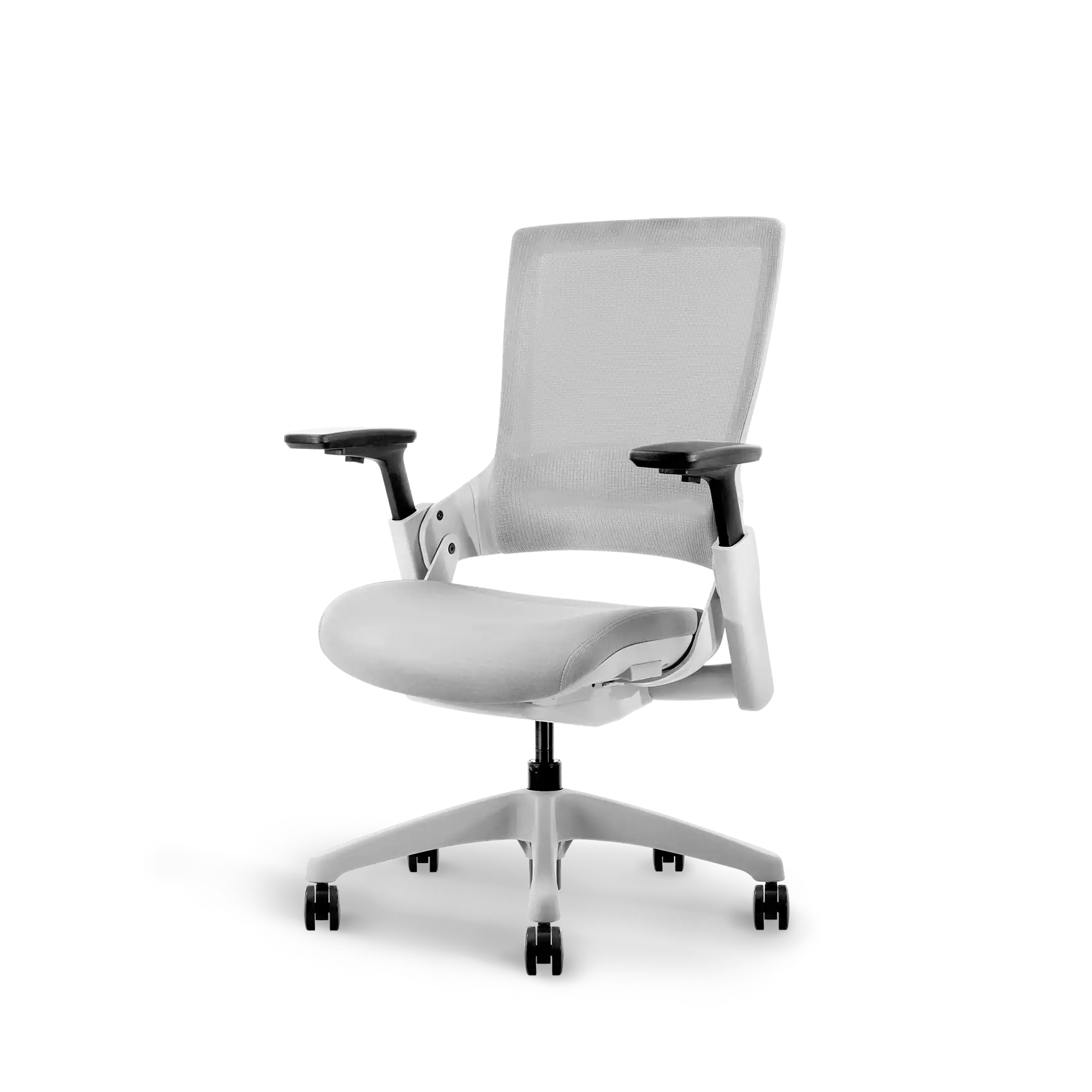 Flujo Angulo ergonomic office chair in grey with adjustable armrests