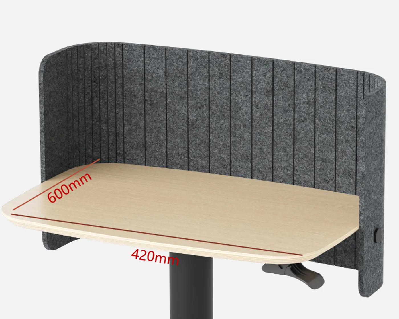 Dimensions of the Flujo Aria Podium, showcasing its compact design for Singapore workspaces.