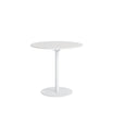 Flujo Camille low round table in white, perfect for Singapore's compact spaces.