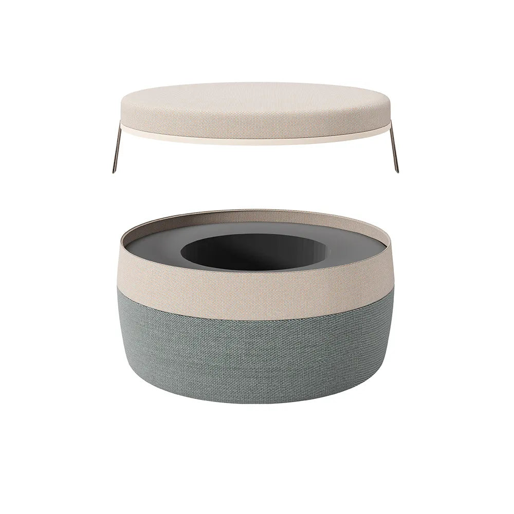 Flujo Märta storage ottoman with open top, ideal for modern storage needs in Singapore homes and offices.