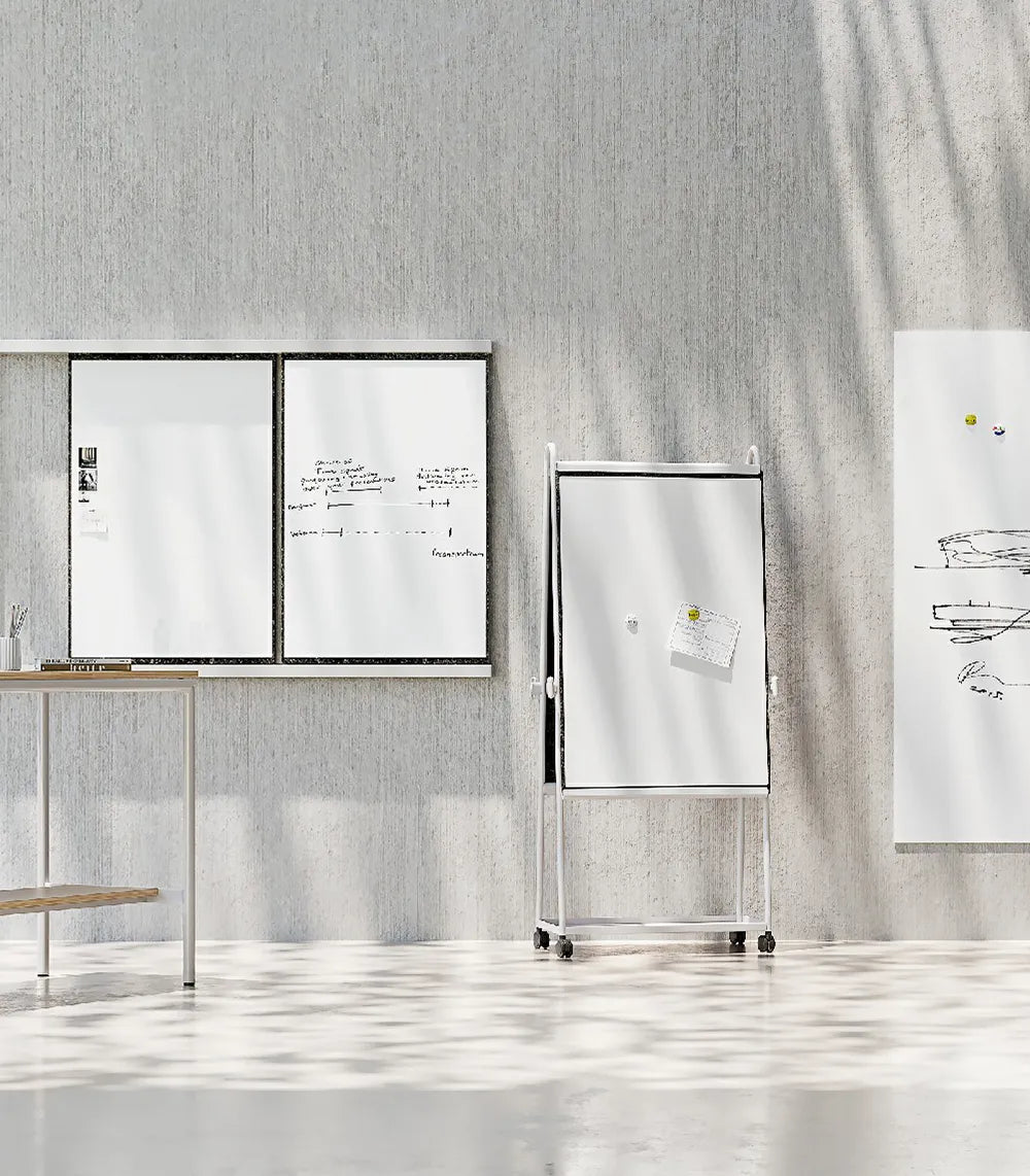 Flujo WriteDeck in an open-concept office showcasing flexibility and modern design aesthetics.