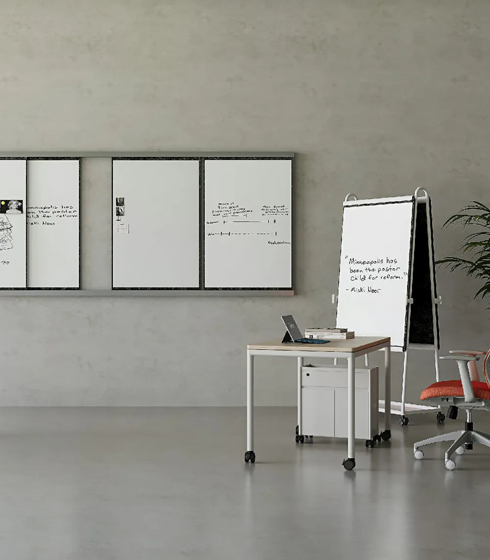 Flujo WriteDeck integrated into a video conference workspace with sliding panels and writing features.