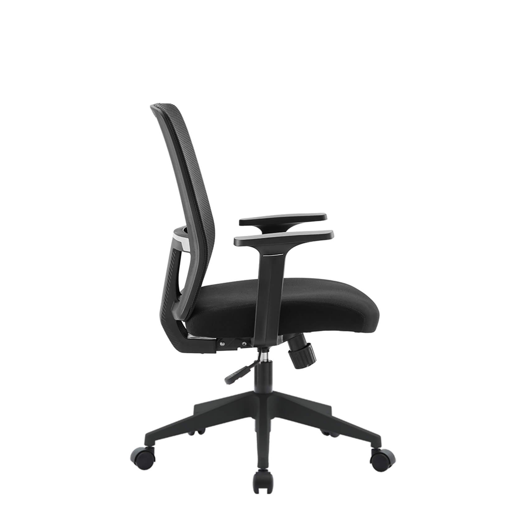 Adjustable headrest detail of ergonomic office chair