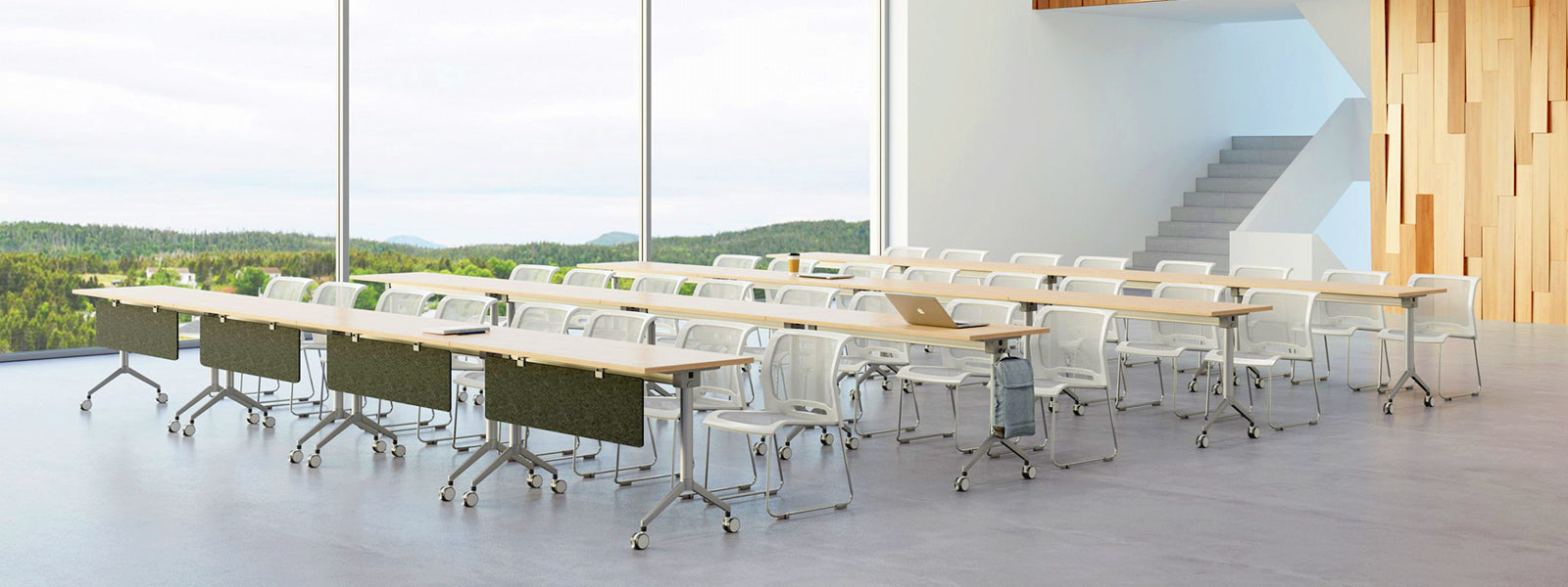 Modular training table setup for classroom training environment in Singapore