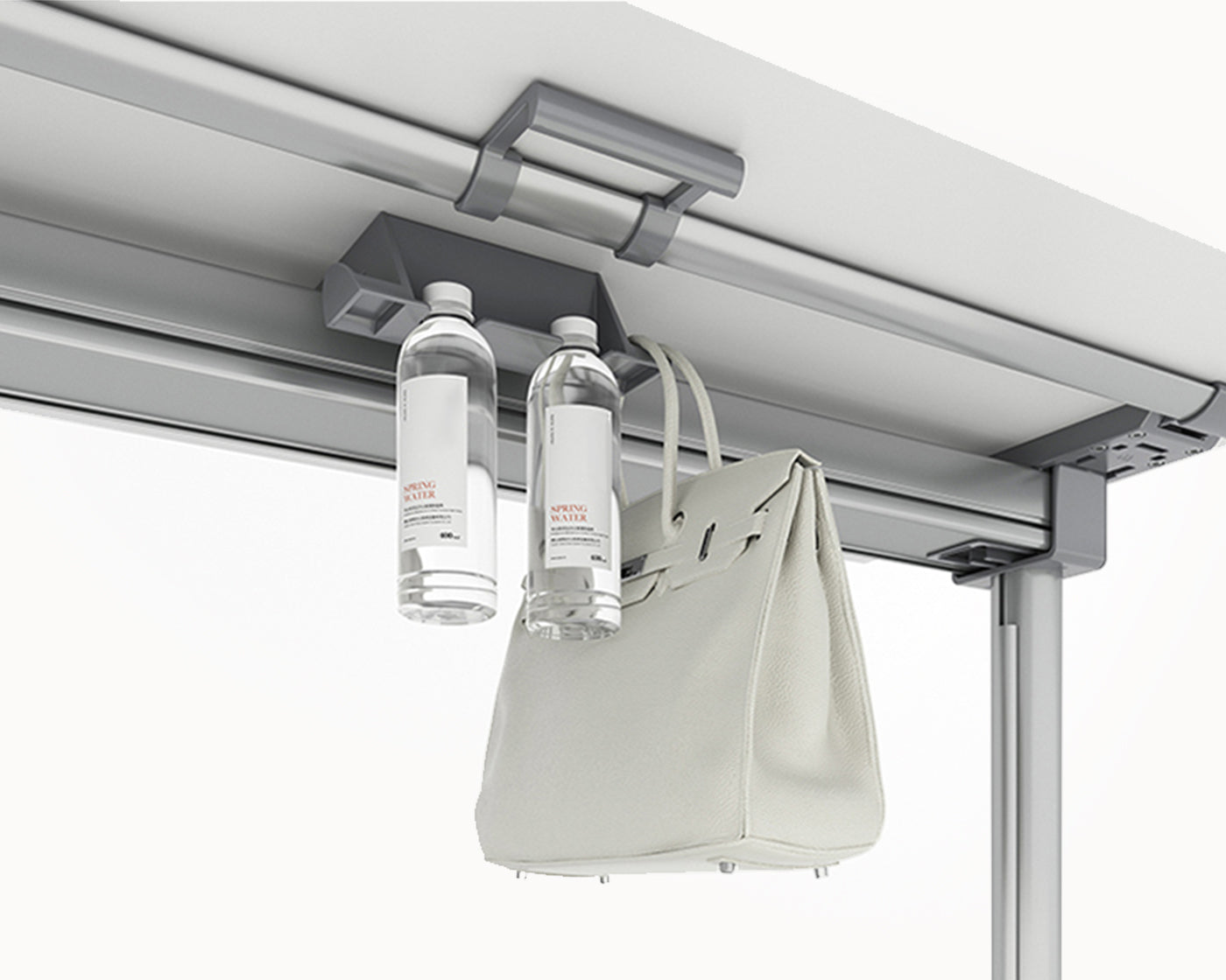 Training table with hanging storage bracket for bags and accessories